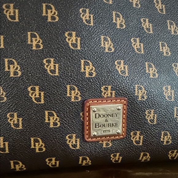 Dooney & Bourke Classic Dark Brown Monogram Tote - Picture 2 of 15